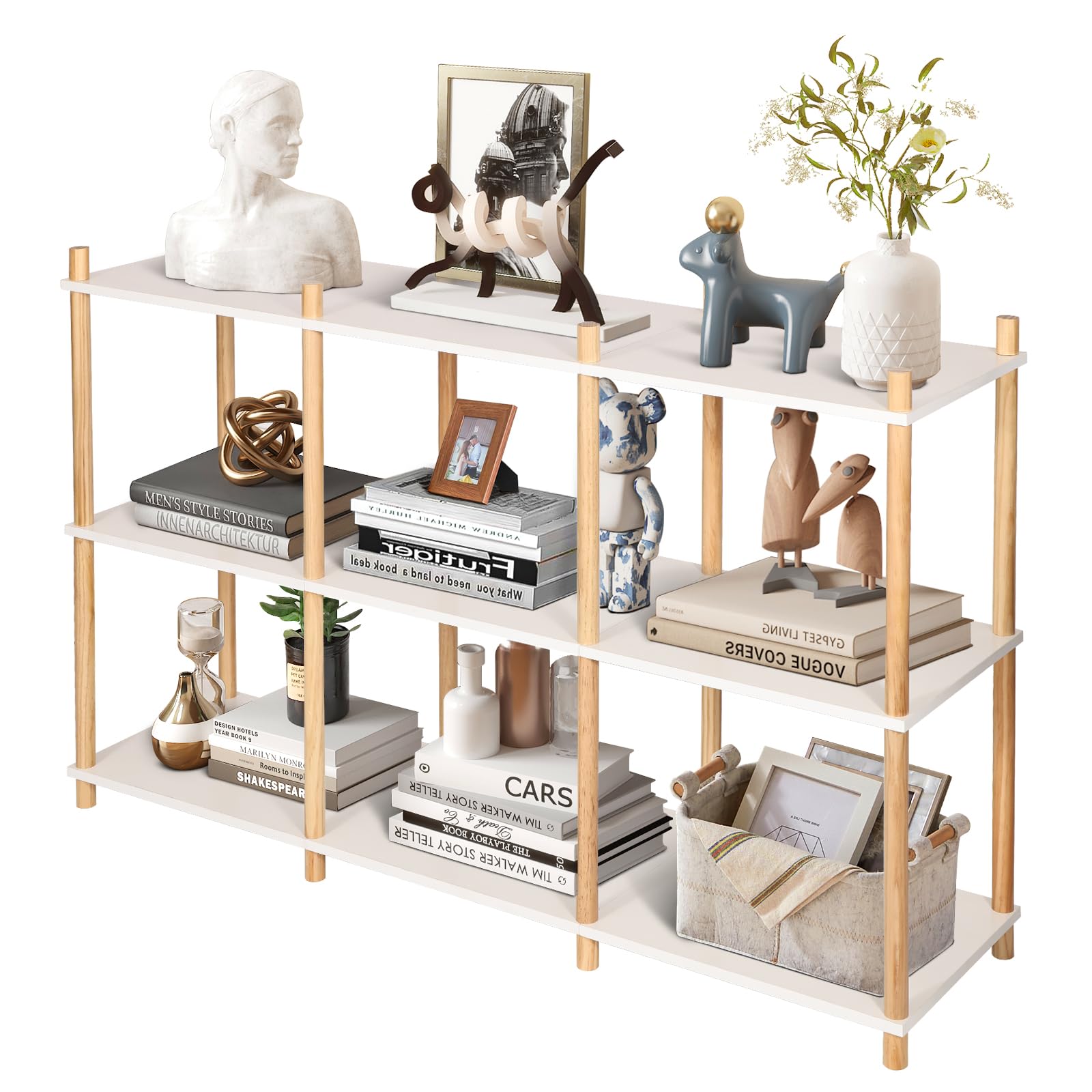 Amazon.com: YGYQZ 3 Tier Short Book Shelf, Wood Shelves with Open